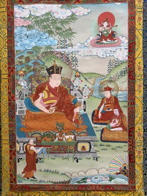 Lot 254 - A THANGKA OF THE 6TH KARMAPA, THONGWA DÖNDEN, BY JIGME TAMANG MUGUM, NEPAL 2020