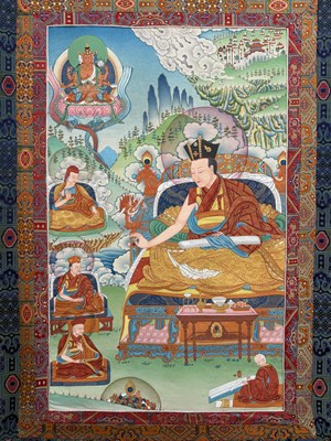 Lot 256 - A THANGKA OF THE 8TH KARMAPA, MIKYÖ DORJE, BY JIGME TAMANG MUGUM, NEPAL 2021