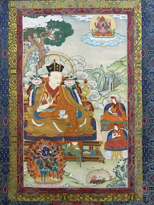 Lot 263 - A THANGKA OF THE 15TH KARMAPA, KHAKHYAB DORJE, BY JIGME TAMANG MUGUM, NEPAL 2017