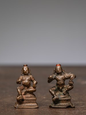 Lot 300 - TWO BRONZE JAMBHALAS, NEPAL, 16TH CENTURY