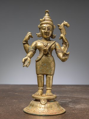 Lot 301 - A STANDING BRONZE STATUE OF SHIVA, INDIA, ORISSA 18TH CENTURY