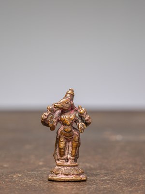 Lot 318 - A STANDING VARAHA BRONZE, INDIA, 15TH CENTURY