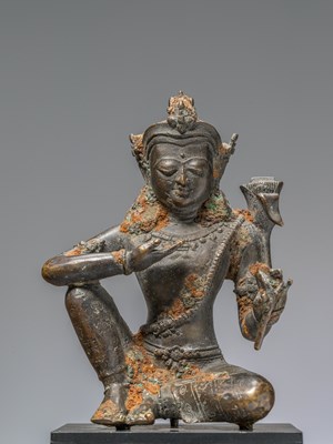 Lot 429 - A BRONZE BODHISATTVA, JAVA, 12TH CENTURY