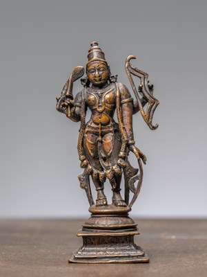 Lot 324 - A STANDING BRONZE VIRABHADRA, INDIA, 18TH CENTURY