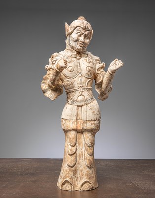 Lot 112 - (R) A GUARDIAN FIGURE, TANG DYNASTY, CHINA, 7TH / 8TH CENTURY, (TL-TEST)