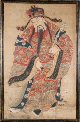 Lot 194 - (R) A PAINTING OF A DAOIST OFFICIAL, CHINA APPROX. 1800