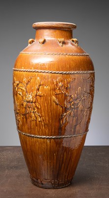 Lot 156 - (R) A MARTABAN STORAGE VASE, SOUTH CHINA, 15TH CENTURY