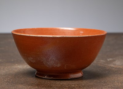 Lot 30 - (R) A DEEP PORCELAIN BOWL, BRICK RED, CHINA 1800