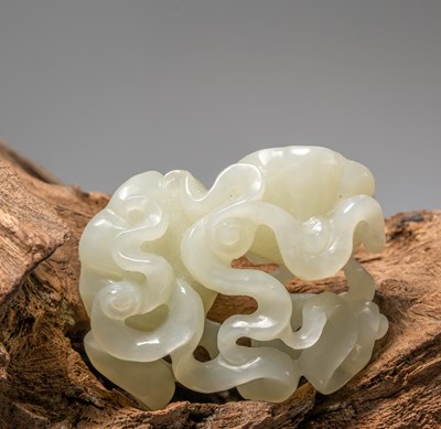 Lot 215 - (R) A JADE IN MUSHROOM SHAPE, WHITE JADE, CHINA, 19TH CENTURY, QING DYNASTY