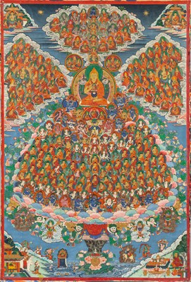 Lot 247 - (R) A THANGKA DEPICTING A BUDDHA, TIBET, 19TH CENTURY