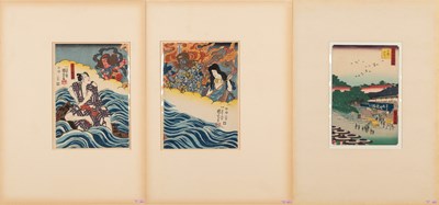Lot 453 - (R) GROUP OF THREE JAPANESE WOODBLOCK PRINTS , JAPAN, 19TH CENTURY