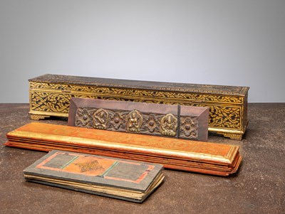 Lot 408 - (R) FOUR RARE BOOK RELATED ITEMS ,BURMA AND TIBET 18TH TO 19TH CENTURY