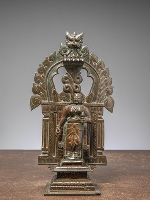 Lot 365 - A STANDING BRONZE STATUE OF PARVATI, INDIA, 18TH CENTURY