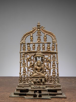 Lot 312 - A BRONZE JAIN ALTAR, INDIA, 18TH CENTURY