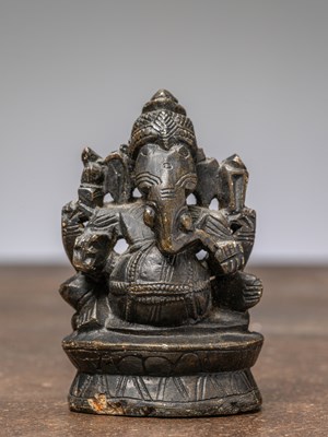 Lot 359 - A STONE CARVED GANESHA, INDIA, 19TH CENTURY