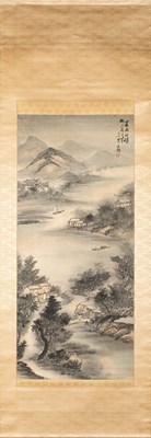 Lot 180 - A SUMMER RAIN OVER A RIVER LANDSCAPE -CHINA , WU SHI XIAN (1845-1916)