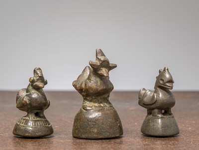 Lot 419 - 3 OPIUM WEIGHTS , BURMA 18TH CENTURY