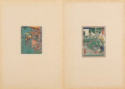 Lot 440 - (R) TWO JAPANESE WOODBLOCK PRINTS OF DAILY LIFE AND TRAVEL, EDO PERIOD