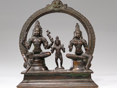 Lot 7 - SHIVA , PARVATI AND SKANDA