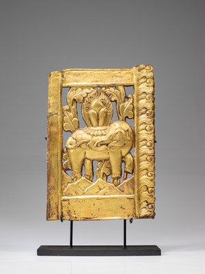 Lot 407 - TEMPLEFRAGMENT DEPICTING ELEPHANT