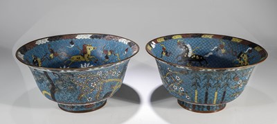 Lot 136 - PAIR OF CLOISONNE BOWLS