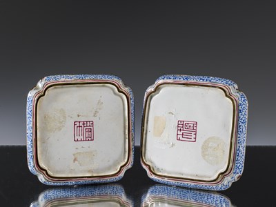 Lot 105 - TWO SMALL SQUARE PLATES
