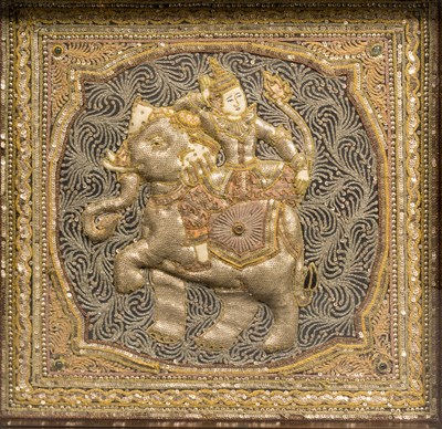 Lot 161 - BROKAT DEPICTING RIDER ON ELEPHANT