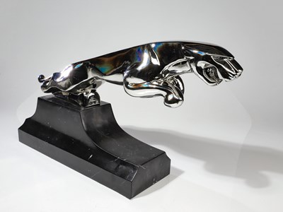 Lot 341 - LARGE JAGUAR MOUNTED ON MARBLE BASE