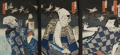 Lot 46 - UTAGAWA KUNISADA ( 1786 - 1864 ) TRIPTYCH