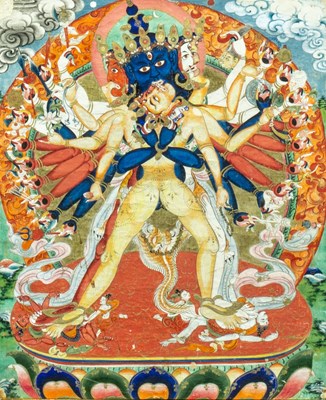 Lot 38 - CHAKRASAMVARA PAINTING