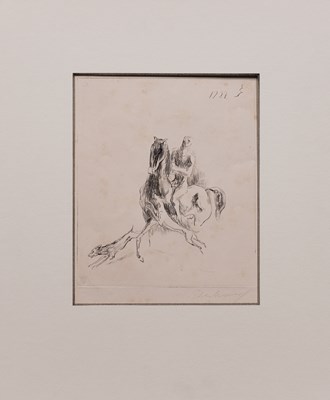 Lot 62 - Reiter auf dem Pferd und Hunde , Edwin Scharff , geb. 21.3.1887