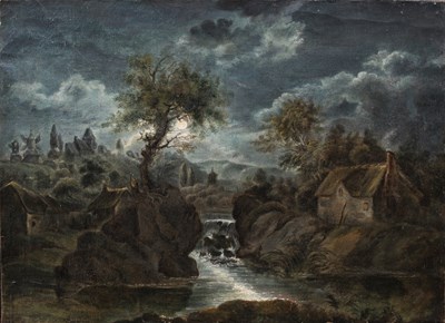 Lot 327 - Dorf bei Vollmond