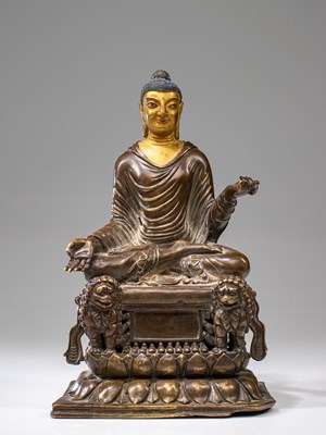 Lot 151 - BUDDHA ON THRONE