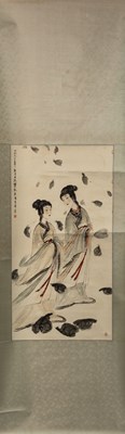 Lot 148 - FU BAO SHI (1904-1965) - TWO BEAUTIES