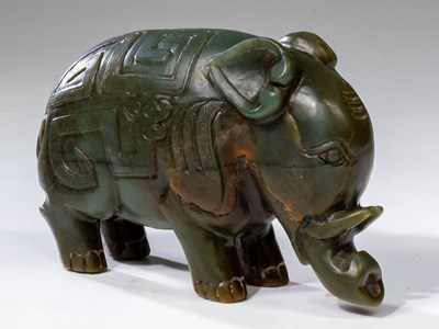 Lot 266 - (R) VERY RARE JADE ELEPHANT