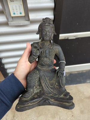 Lot 238 - CHINESE SCULPTURE DEPICTING GUANDI , THE GOD OF WAR